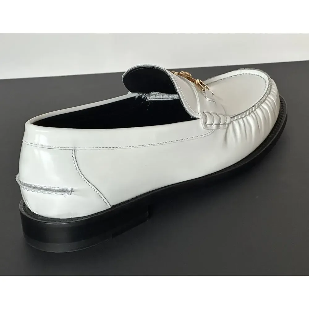VERSACE Men's Medusa White Leather Loafers 9.5 US (42.5 Eu) 1013592 IT NIB $775
